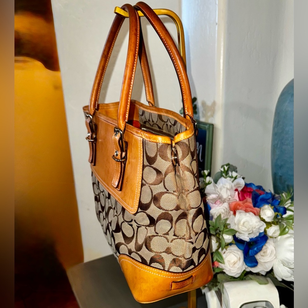 Coach Hampton Signature C top zip carryall Satchel 2004 Vintage - EUC - Picture 15 of 16